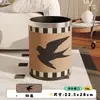 Nueva Sala de Té de Estilo Chino, Casa de Té, Cubo de Basura Redondo de Cuero, Uso en Habitación de Hotel, Sala de Estar Retro de Estilo Chino, Alto Valor Estético