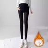 Leggings premamá engrosados para otoño e invierno, leggings finos estilo tiburón para primavera y otoño, pantalones de yoga cómodos que no aprietan el estómago, pantalones estilo Barbie
