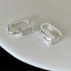 Cao Shi Geométrico Cuadrado Simple Hebilla de Oreja para Mujer Combinación Diaria Elegante Francés Aretes Elegantes Explosiones Transfronterizas Europeas y Americanas