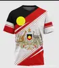 Padrão do Emblema Nacional Australiano Impressão Digital 3D Pulôver Casual Masculino Gola Redonda Manga Curta Camiseta Venda Direta da Fábrica