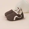 Sapatos de Algodão Infantis Outono Inverno Mais Veludo Interno Casa Chão Meninos Meninas Simples Velcro Quente Antiderrapante Sapatos para Crianças Pequenas