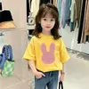Camiseta Informal de Manga Corta 100% Algodón para Niñas Verano 2026 Nuevo Estilo Ropa de Verano Estilo Coreano con Estampado de Dibujos Animados para Niños