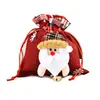 Bolsa de Tote Navideña Creativa con Muñeco 3D, Bolsa para Dulces, Varias Bolsas de Manzana, Bolsa con Cordón, Tela para Bolsa de Regalo Decorativa