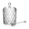 Pote de Mel de Vidro com Pinça Favo 270ml - Lyor