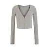 Chaqueta cárdigan puramente seductora y sexy, ligeramente transparente, de manga larga, con hombros rectos, nuevo estilo primavera-verano 2026, versátil, adelgazante, protector solar