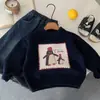 Tricô Bangcheng Kidsren 2026 Inverno Novo Estilo Coreano Suéter Pulôver Engrossado para Meninos e Meninas, Top de Inverno para Bebê