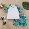 Macacão de bebê verão Comércio exterior fofo de bebê manga curta shorts conjunto de duas peças recém-nascido desenho animado roupas infantis atacado