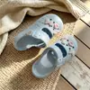 Zapatos Mary Jane Perforados Esenciales de Verano Ropa Exterior Lindos Versátiles Suela Gruesa Ligero EVA Puntera Zapatillas Mujer
