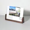 Base de Calendário de Mesa em Forma de U Poste de Madeira Maciça Cartão Postal Base de Madeira para Desktop Base de Calendário de Mesa de Madeira Maciça Base para Cartão de Conferência