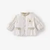 Chaqueta acolchada para bebé niña, otoño e invierno, abrigo fino de algodón Clase A, abrigo de algodón floral para bebés, chaqueta de algodón ligera y cálida para recién nacidos
