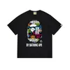 Transfronterizo En Stock Bape Suministro Estable a Largo Plazo Para Hombres y Mujeres Casual Deportivo Puro Algodón Manga Corta Cómodo Moda Camiseta