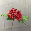 Fruta Simulada Cereja Fruta Galho Curto Fruta de Natal Galho Único Suco de Frutas Vermelhas Flores para Arranjo Acessórios de Decoração Mirtilo Fruta Biónica