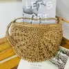 Bolso bandolera sencillo de verano para mujer, estilo playero, tejido con cuerda de papel, de paja, para vacaciones en la playa