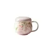Taza de Té de Flor de Glicina Pura Pintada a Mano por Miyan Cerámica Separación de Agua y Té Taza de Té con Filtro de Revestimiento Taza de Oficina con Buena Apariencia