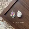 Pintura al óleo Ins Flor de Perla Incrustada Palacio Colgante Marco de Fotos Pulsera Hecha a Mano DIY Collar Collar de Perlas Accesorios