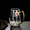 Tazas de Té Esmaltadas, Tazas de Café de Alta Calidad para Oficina, Tazas de Té para Mujer, Vasos de Vidrio de Lujo de Gama Alta, Venta al por Mayor de Fabricante