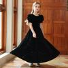 Vestido de Festa Preto Infantil, Vestido Princesa Elegante para Menina Anfitriã, Vestido de Performance de Piano de Luxo Acessível de Nicho