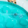 Piscina inflável infantil redonda e espessa para brincar na água, com estampas de animais, design de fundo com bolhas e piscina de bolinhas para banho de bebê