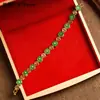 Pulsera de Jade Malayo al por Mayor, Pulsera con Incrustaciones de Jade Malayo Verde Esmeralda, Pulsera de Jade de Moda para Mujer