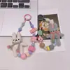 Cordão de Celular de Coelho Tricotado em Lã Corrente de Celular com Contas Criativa Chaveiro Pingente de Bolsa Decoração de Câmera