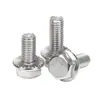 Parafusos de Flange Sextavados Externos Ampliados 304 com Dentes Gb5789 Parafusos de Flange Sextavados Externos de Aço Inoxidável M4~M16