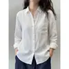 Camisa simples e versátil de alta qualidade europeia, nova para a primavera de 2026, top para um look elegante, tendência da moda feminina europeia
