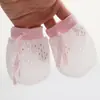 Luvas Pequenas de Malha Anti-riscos Físicos para Bebê Verão Finas Respiráveis Frescas Alta Elasticidade Cordão Luvas Ajustáveis para Bebê