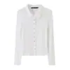 Camisa Larga Casual Elegante de Manga Larga con Cuello Solapa para Mujer, Estilo Europeo y Americano Transfronterizo, Nueva Moda 2026, Holgada, con Botones 1058803