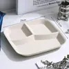 Plato Cuadrado Compartimentado para Trigo Transfronterizo, Estilo de Lujo de Alta Gama, Plato Cuadrado de Cena con Tres Compartimentos, Plato para Comidas Ligeras y Pérdida de Peso