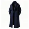 Casaco de Lã Fashion Outono/Inverno 2026 para Homens, Estilo Coreano Slim Fit Estilo Britânico Dupla Face Lã Trench Coat Acima do Joelho