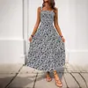 Vestido de Alcinha Estampado Novo de Verão 2026 Transfronteiriço Europeu e Americano da Amazon Vestido Elegante Floral sem Costas de Comércio Exterior