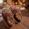 Pantuflas de Algodón de Capibara para Mujer con Talón Cubierto para Interior Hogar 2025 Nuevo Otoño e Invierno Felpa Pareja Lindas Zapatillas de Algodón