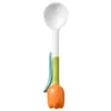 Linda y Femenina Flor Tridimensional Tulipán Pintado a Mano Cuchara Cerámica con Mango Largo para Revolver, Cucharita de Café, Cucharita para Pastel