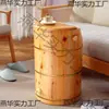 Cubo para Baño de Pies para Invierno, Cubo Profundo para Pantorrillas, Cubo para Baño de Pies Aislante y para Preservar la Salud, Cubo de Baño de Vapor de Madera Maciza para el Hogar, Cubo para Lavar Pies, Cubo de Madera