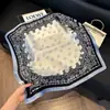Bufanda Cuadrada Fina Estilo Coreano de Castaña para Mujer, Protección del Cuello, Bufanda Decorativa, Bufanda para Madre, Bufanda Cuadrada de Imitación de Seda, Venta al por Mayor