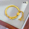 Loja de Ouro Mesmo Estilo Moeda dos Cinco Imperadores Banhada a Ouro Pulseira Meia Pulseira do Deus da Riqueza de Cinco Vias Pulseira de Corda Trançada Novo Estilo Chinês Joias de Mão Retrô