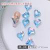 Arte de Uñas Cristal Corazón de Durazno Torcido Diamante Fondo Puntiagudo Joyería Grande y Pequeña Celebridad de Internet Caliente Corazón Super Flash Uñas Diamante Corazón Torcido Venta al por Mayor