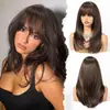 Versão coreana de franja peruca de cabelo comprido direto da fábrica feminino temperamento fofo peruca de cabelo longo liso conjunto de peruca realista
