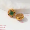 Acessórios Banhados a Ouro Estilo Antigo Componentes para Joias DIY Incrustados com Pedra Olho de Gato, Contas Espaçadoras Vazadas Redondas de Cobre Cravejadas com Strass Venda por Atacado