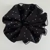 Goma para el pelo de malla de doble capa con lunares grandes estilo coreano, elegante, dulce, flor para el pelo de celebridad de Internet, accesorio para el pelo