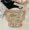 Panty sexy de satén y encaje estilo francés y japonés, puro y seductor, de seda helada, de tiro bajo para chicas jóvenes