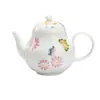 Tetera de Cerámica Pintada a Mano con Mariposas de las Dinastías Tang y Song, Juego de Té Kung Fu para Uso Doméstico, Tetera de Mano con Filtro de Agujeros Redondos, Tetera Pintada de Porcelana Blanca