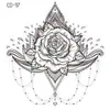 Adesivos de Tatuagem para Costas da Mão Mandala com Padrões Retrô, Adesivos de Tatuagem Florais Exóticos da Moda