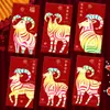 2027 Año del Cordero Sobre Rojo Hojuelas Doradas Escarchado Creativo Dibujos Animados 3D Zodiaco Cien Yuan Mil Yuanes Sobre de Dinero de la Suerte Bolsa de Sobre Rojo de Año Nuevo