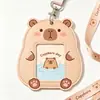 Colgante accesorio porta-tarjetas capibara con forma especial de PU, porta-tarjetas de cuero cultural y creativo, mercancía de celebridades, materiales de apoyo para fans, bolsa de tarjetas personalizada