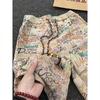 Shorts de Graffiti Dopamina para Hombre Verano Americano Calle Alta Hip-Hop Holgados Rectos Hawaianos Casuales