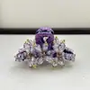 Presilha de Cabelo de Cristal Strass Floral de Luxo Leve Coreana para Penteados Meio Presos, Presilha de Franja Estilo Novo para Mulheres