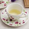 Taza de Café de Cerámica para Regalo Taza de Té de la Tarde Taza de Té de Flores para el Ocio Juego de 2 Tazas con Platillos Venta al por Mayor en Stock Regalos Europeos y Americanos