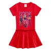 Grupo de Meninas Caçadoras de Demônios Kpop Roupas de Verão para Crianças Vestido Plissado de Manga Curta para Meninas Saia Plissada Elegante com Babados