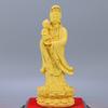 Atacado de Fábrica Estátua de Buda Bodhisattva Guanyin de Nanhai Areia Aveludada Ornamentos Dourados para Decorações Artesanais de Sala de Estar em Casa